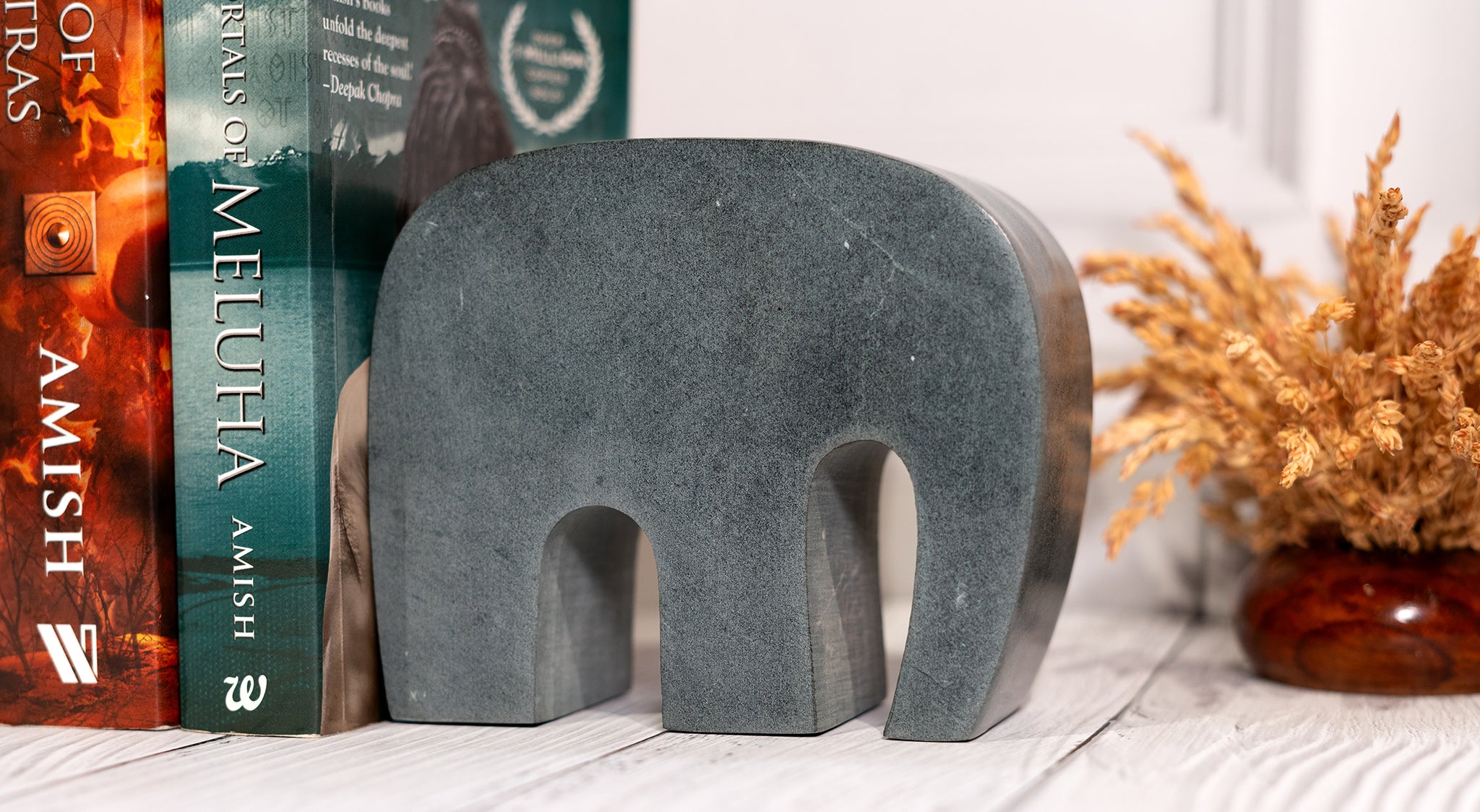 Elephant Tusker Bookends